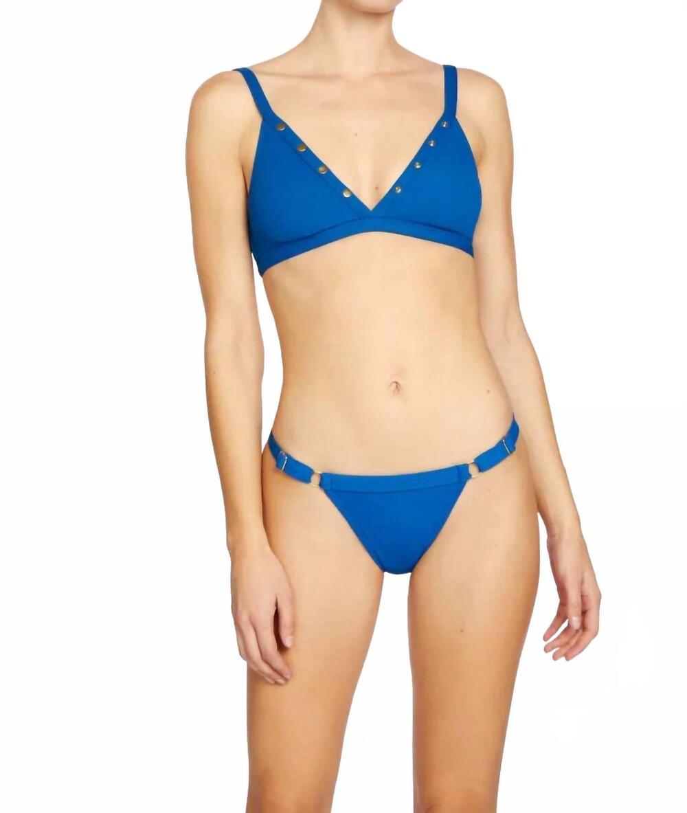 NEW ROBIN PICCONE amy triangle bikini top in blue